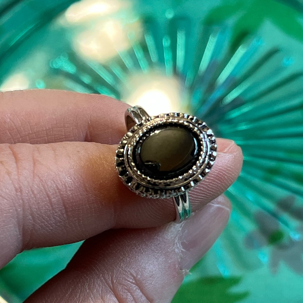 Vintage Sarah Coventry “Moonmist” Signed Adjustable Silver Tone Metal Ring